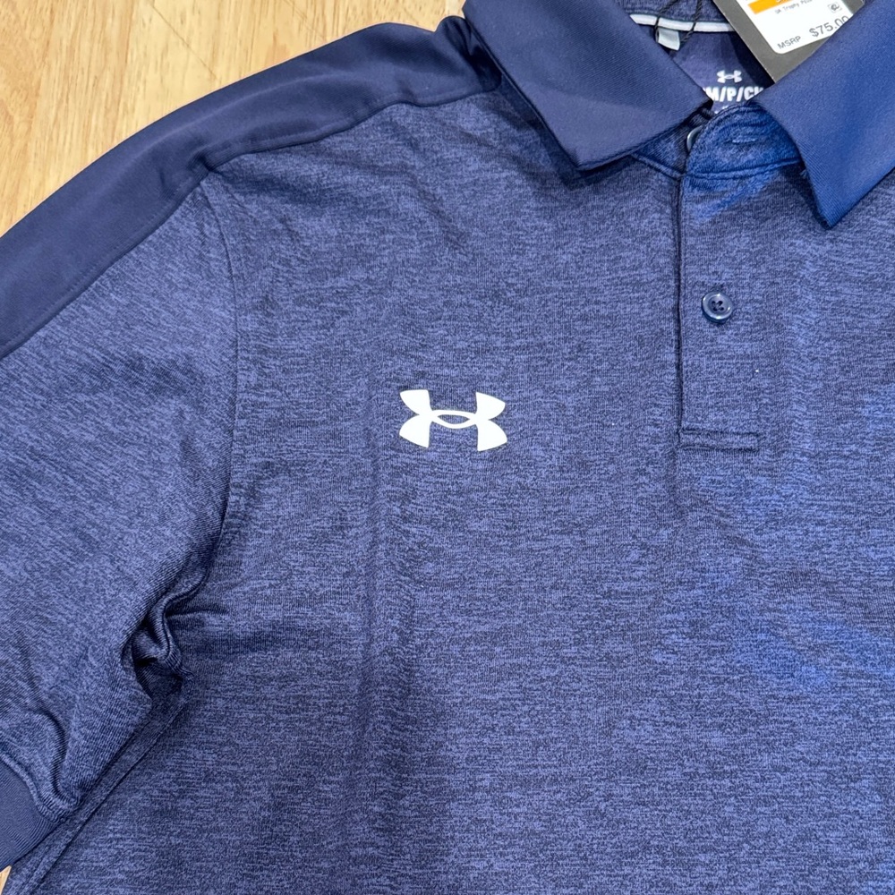 Under Armour men’s size small navy Heather  Trophy Polo NWT